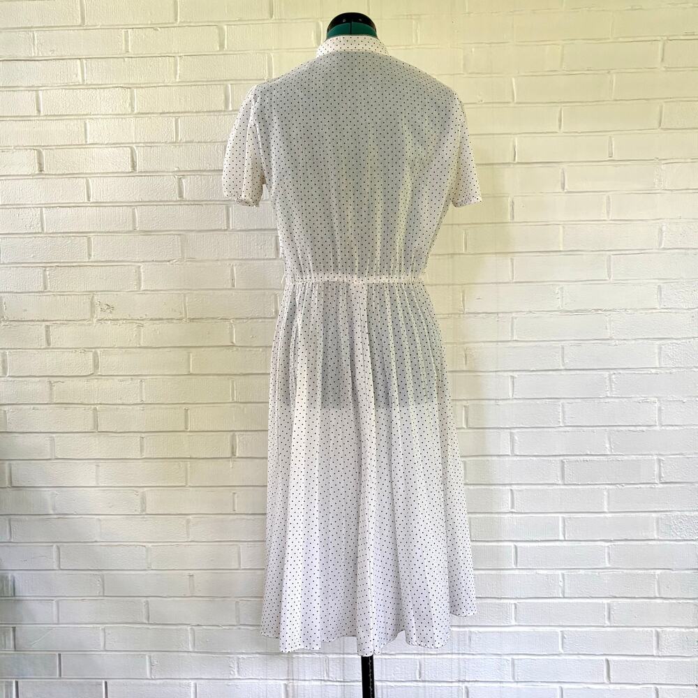 Vintage 70s white cotton shirt dress - Picture 2 of 5